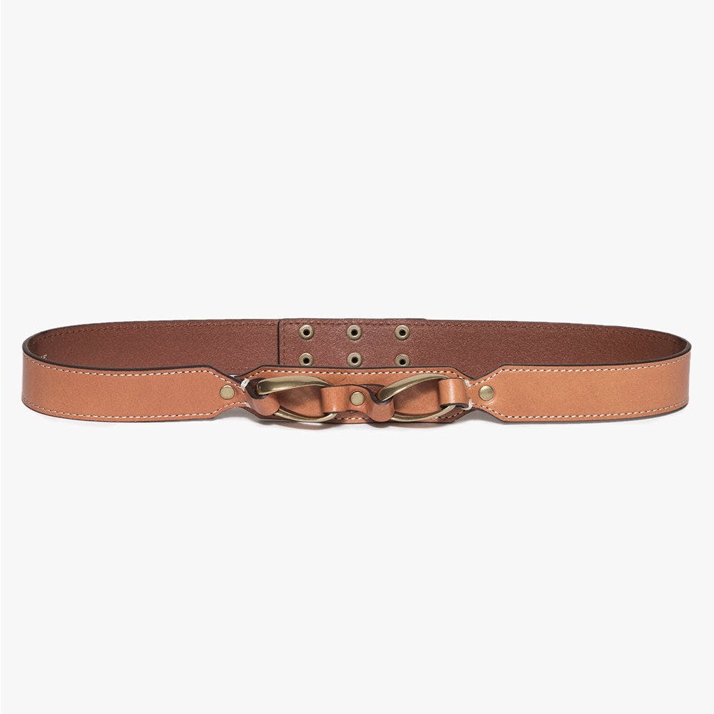 Frame Womens Leather Double Twist Waist Belt In Cuoio Size Small Nwt